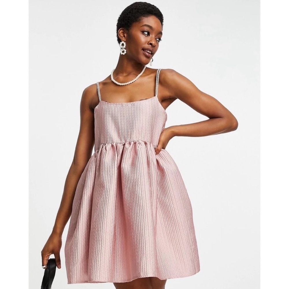 Dream Sister Jane Solstice Jacquard Mini Dress in Pink size L NWT